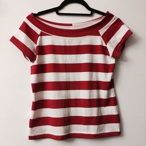 CHEAP RED WHITE STRIPES SHIRT👚